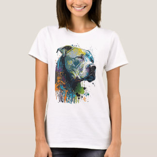 Camiseta American Pitbull - Splash de Tinta de Grafite