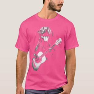 Camiseta American Pitbull Tocando Guitarra - Cachorro Funil