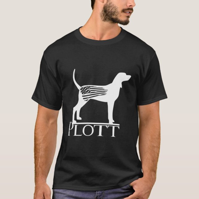 Camiseta American Plott Hound Com Bandeira Americana Testad (Frente)
