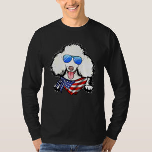 Camiseta American Poodle U Bandeira 4 De Julho