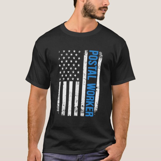 Camiseta American Postal Worker Usa Flag Mail 4Td Of J (Frente)