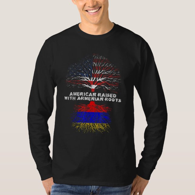 Camiseta American Raised with Armenian Roots Armenia (Frente)