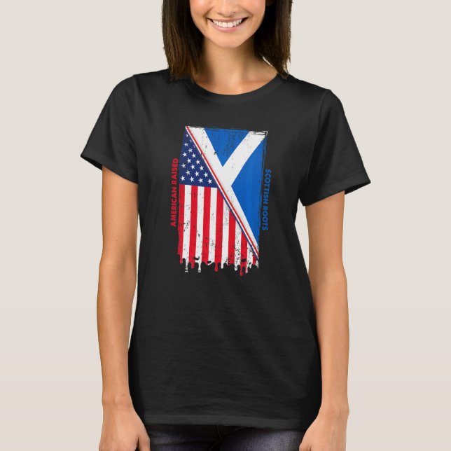 Camiseta American Raised With Scottish Roots With Scotland  (Frente)