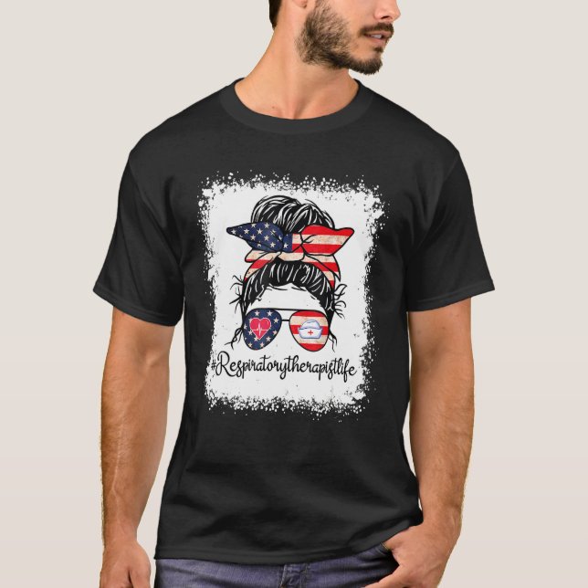 Camiseta American Respiratory Therapist Sunglasses 4th Of J (Frente)