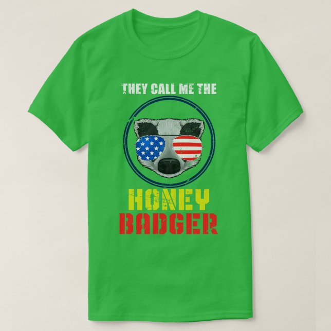 Camiseta American Retro Honey Badger (Frente do Design)