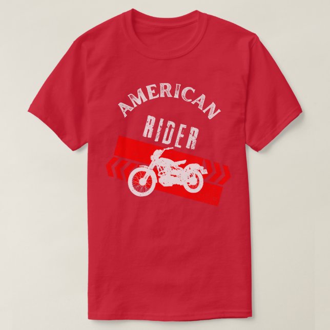 Camiseta American Rider Motorcycle Biker (Frente do Design)