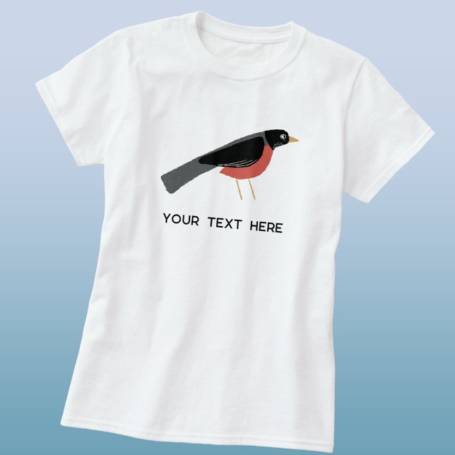 Camiseta American Robin Art Custom Text (American Robin custom text, name or saying T-shirt)