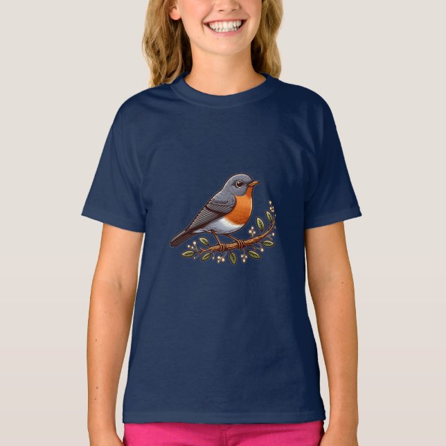 Camiseta American Robin bird Kids Basic T-Shirt (Frente)