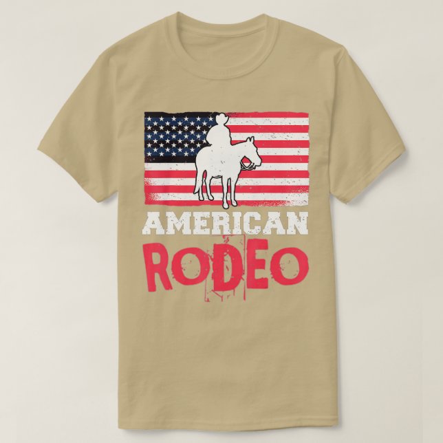 Camiseta American Rodeo Cowboy Horse Bull Riding For Men Wo (Frente do Design)