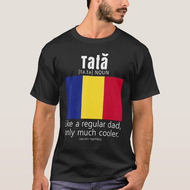 Camiseta American Romanian Patriot Flag Fathers Day Romania (Frente)