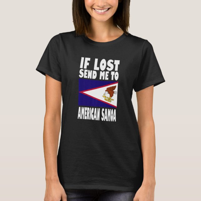 Camiseta American Samoa Flag Design  If lost send me to Ame (Frente)