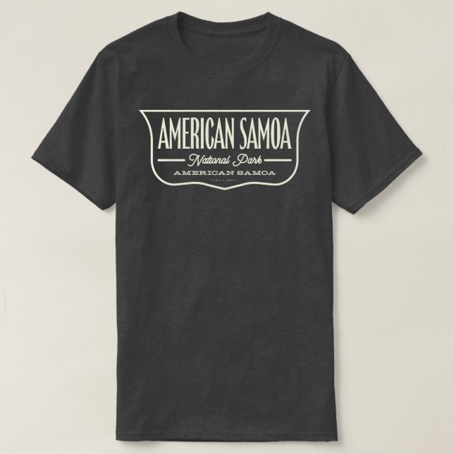 Camiseta American Samoa National Park Shield Tan (Frente do Design)