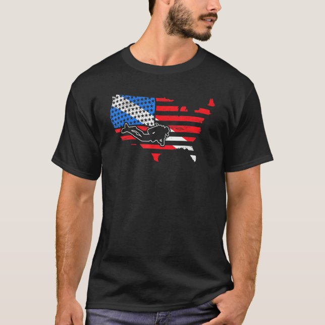 Camiseta American Scuba Diver Aquaholic Freediving Marine L (Frente)