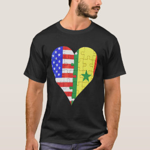 Camiseta American Senegal Flag Heart