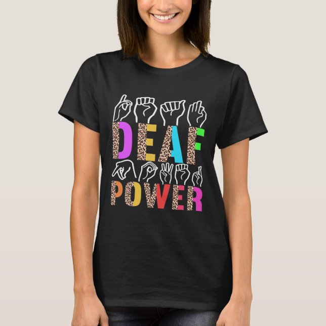 Camiseta American Sign Language Deaf Awareness 3  (Frente)
