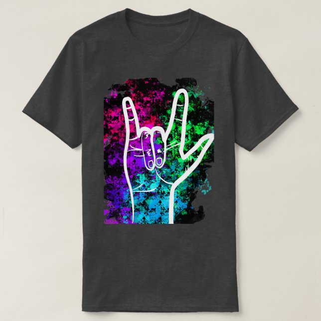 Camiseta American Sign Language I Love You Design (Frente do Design)