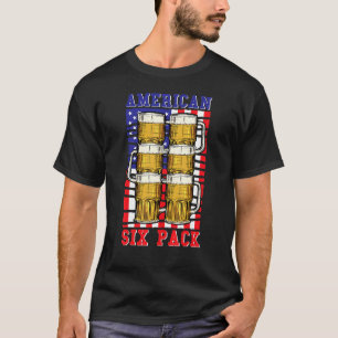 Camiseta American Six Pack USA Flag Beer