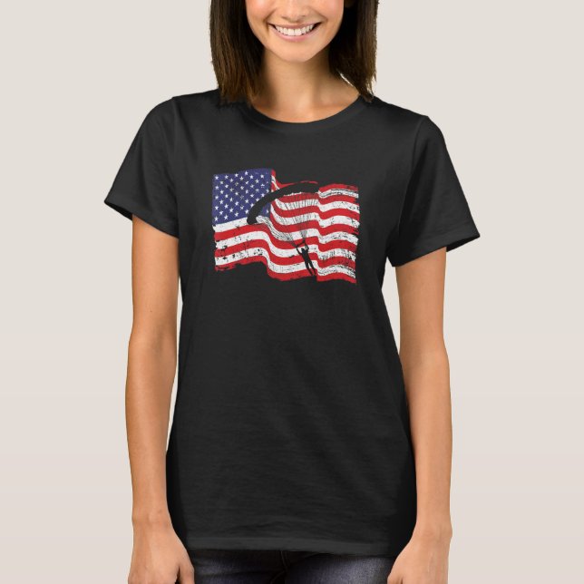 Camiseta American Skydiver Parachutist Skydive Parachute Ju (Frente)