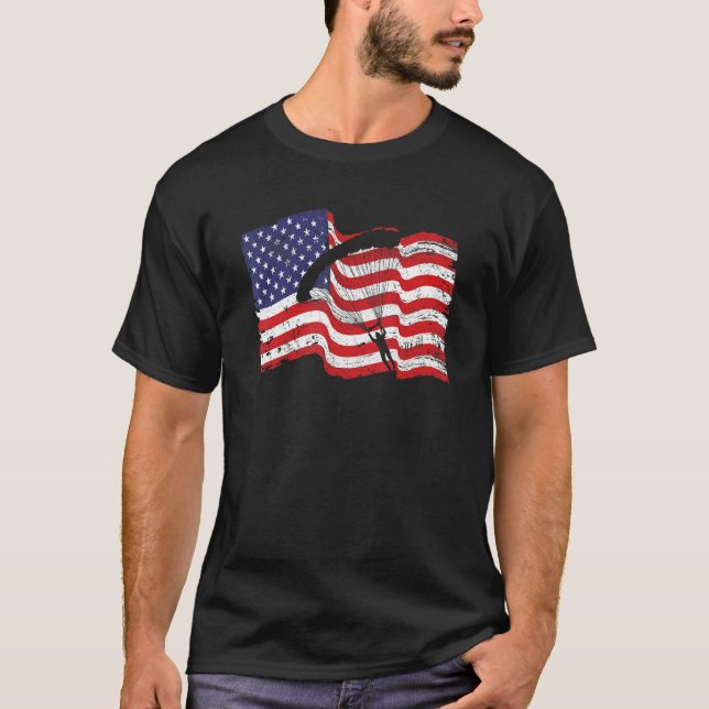 Camiseta American Skydiver Parachutist Skydive Parachute Ju (Frente)