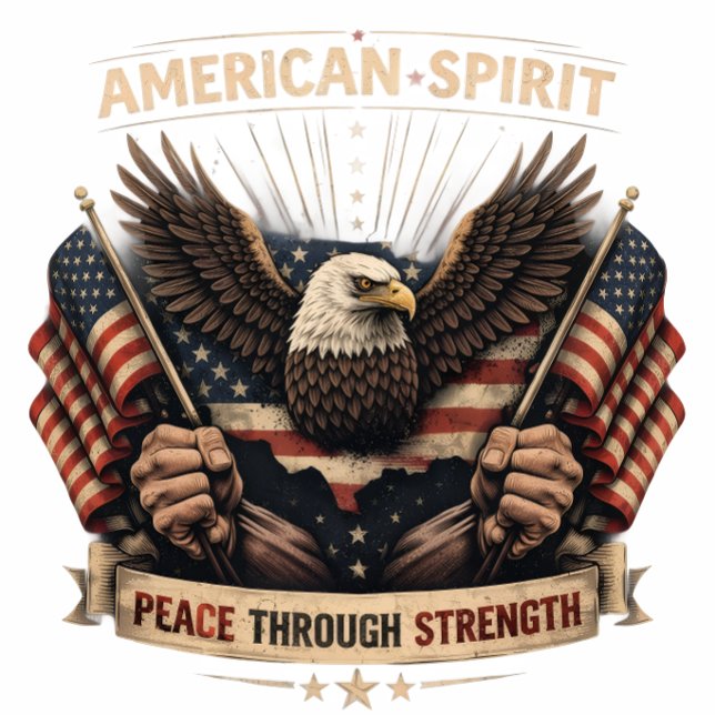 Camiseta American Spirit Eagle Patriotic USA Flag Peace Thr (Criador carregado)