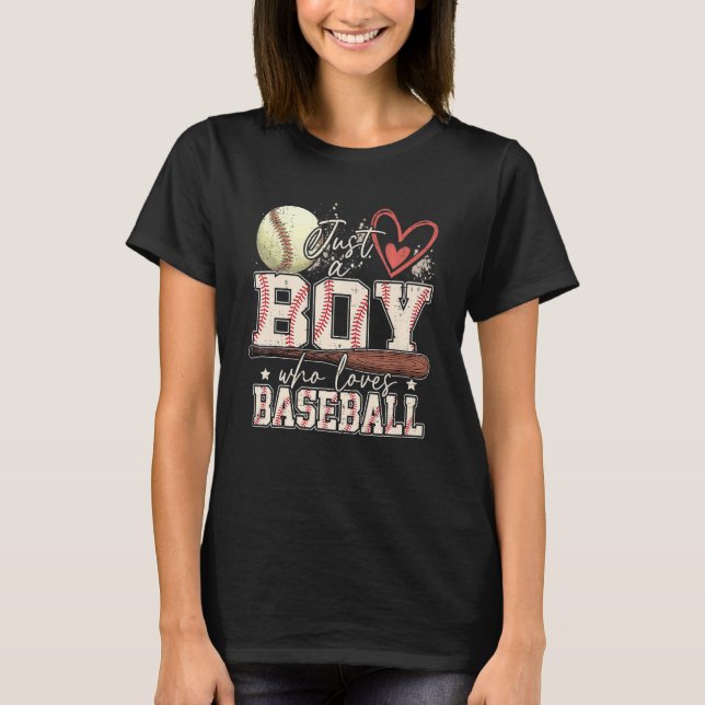 Camiseta American Sport Men Just A Boy Who Loves Baseball G (Frente)
