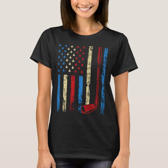 Camiseta American Sports Flag 4th Of July Golf Club Athleti (Frente)