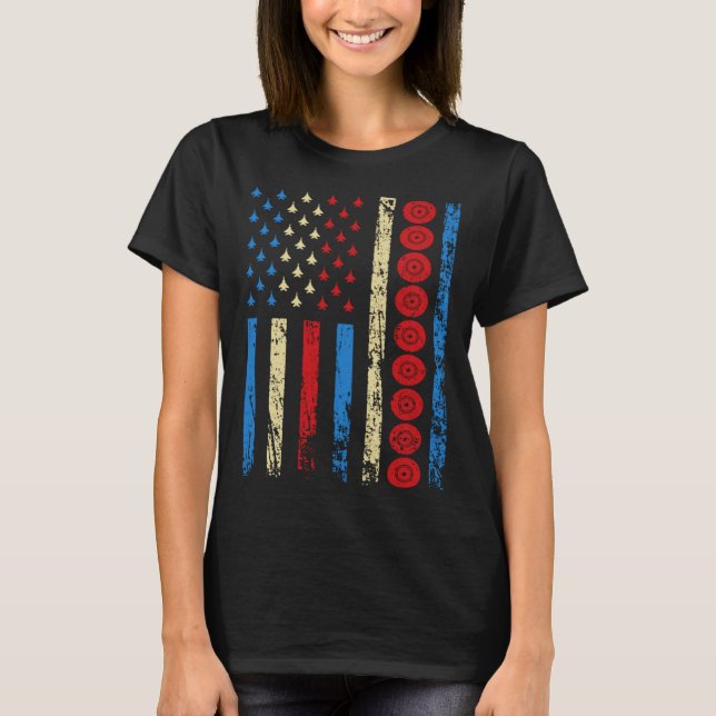 Camiseta American Sports Flag 4th Of July Lawn Bowling Athl (Frente)