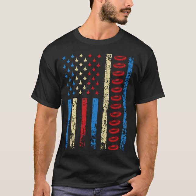 Camiseta American Sports Flag 4th Of July Ultimate Frisbee  (Frente)
