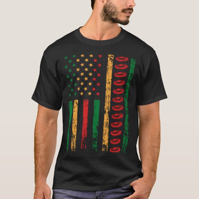 Camiseta American Sports Flag Black History Month Ultimate  (Frente)