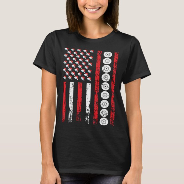 Camiseta American Sports Flag Christmas Athletic Lawn Bowli (Frente)