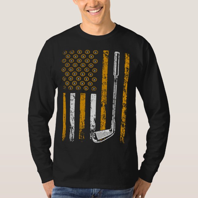 Camiseta American Sports Flag Construction Tool Golf Club (Frente)