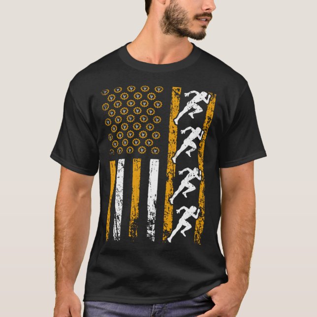 Camiseta American Sports Flag Construction Track And Field (Frente)