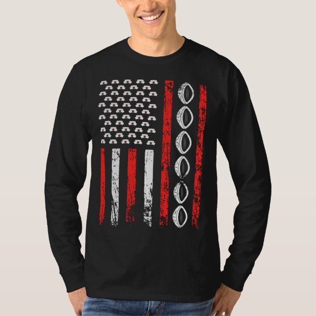 Camiseta American Sports Flag National Nurses Day Rugby Foo (Frente)