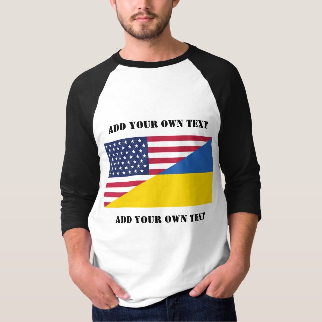 Camiseta American support towards Ukraine Throw Pillow (Frente)