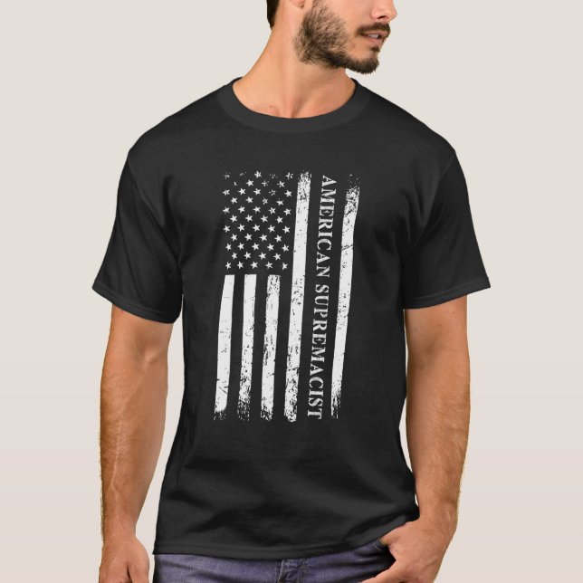 Camiseta American Supremacist Pro USA Parody American Orgul (Frente)