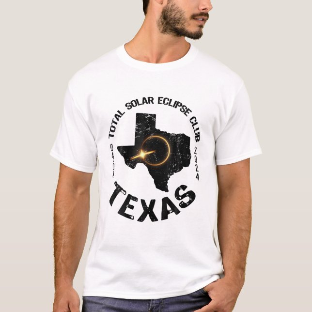 Camiseta American Total Solar Eclipse Texas 2024 Retro Stat (Frente)