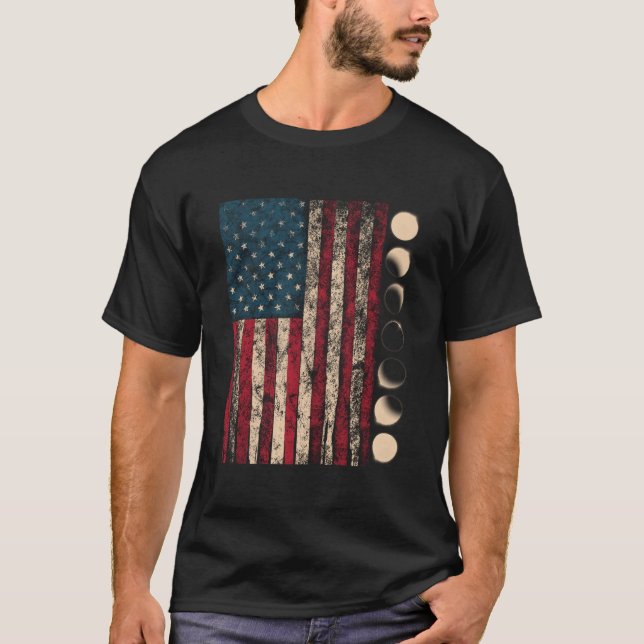 Camiseta American Total Solar Eclipse Totality Phases Astro (Frente)