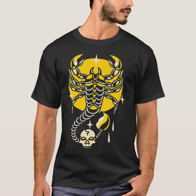 Camiseta American Traditional Tattoo Scorpion Old School Fl (Frente)