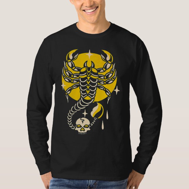 Camiseta American Traditional Tattoo Scorpion Old School Fl (Frente)