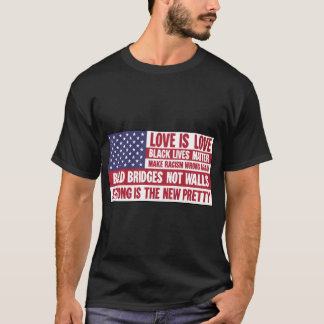 Camiseta American USA Flag Liberal Ativista de Esquerda dos