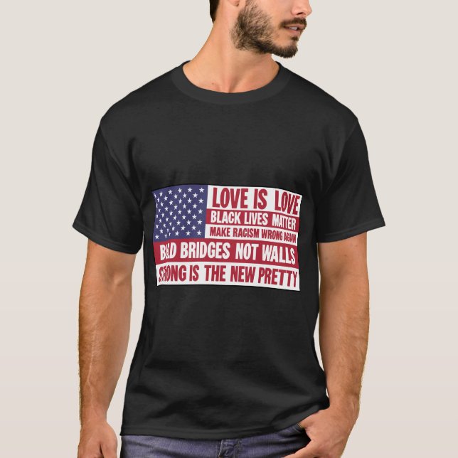 Camiseta American USA Flag Liberal Ativista de Esquerda dos (Frente)