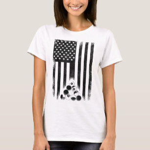 Camiseta American Usa Flag Rack Piscina Billiard Player Bil