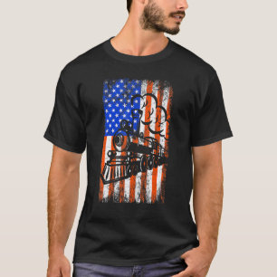 Camiseta American Usa Flag Train 4 De Julho Patriótico Ret