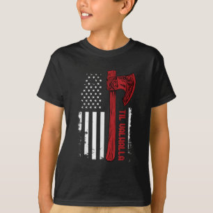 Camiseta American Viking Ax Flag - Til Valhalla - Norse My