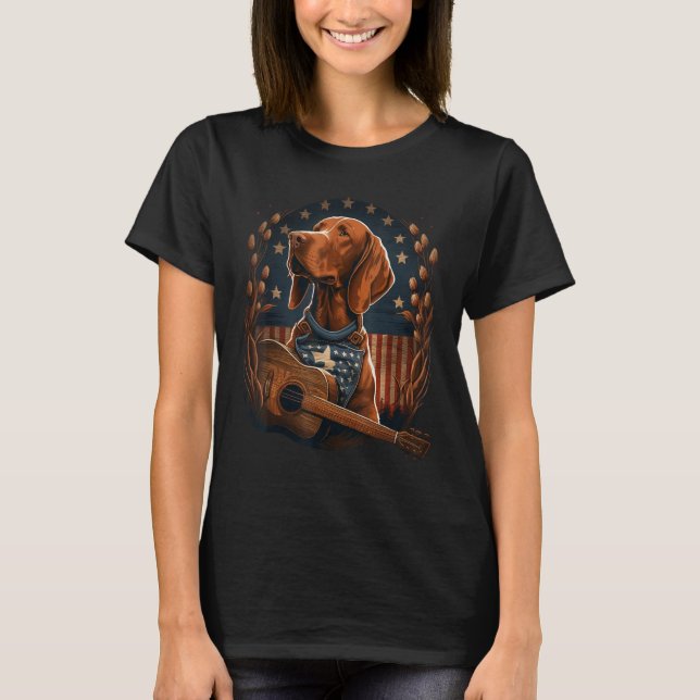 Camiseta American Vizsla Guitar USA County Music (Frente)