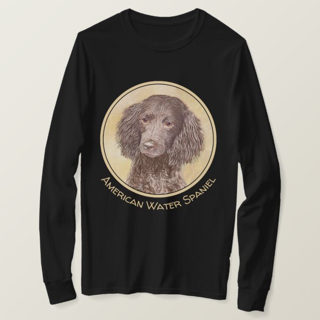 Camiseta American Water Spaniel Painting - Arte Original de (Frente do Design)