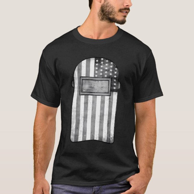 Camiseta American Welder USA Flag Welding Hood Gift (Frente)