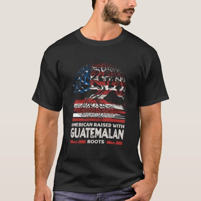 Camiseta American with Guatemalan Roots Patriotic Guatemala (Frente)