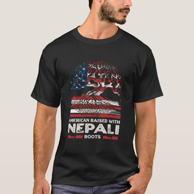 Camiseta American with Nepali Roots Patriotic Nepal Patriot (Frente)