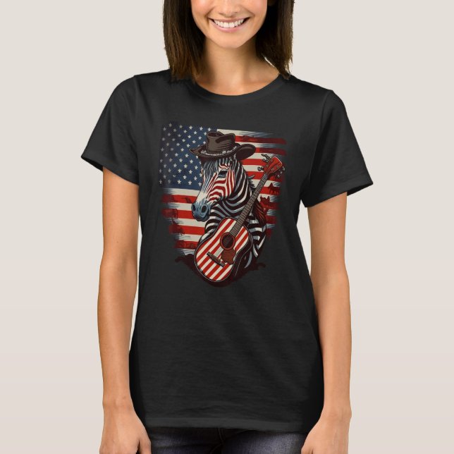 Camiseta American Zebra Guitar USA County Music (Frente)